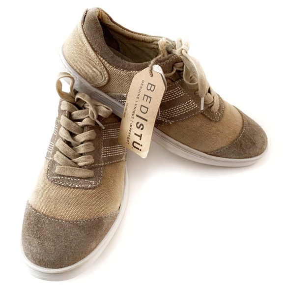 NEW Bed Stu Men's Sz 10 Catfish Modern Suede Sneaker Shoes Tan Garment - Picture 1 of 6